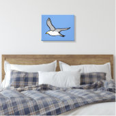 Vliegende zeemeeuw. Een vogel in vlucht Canvas Afdruk (Insitu (Slaapkamer))