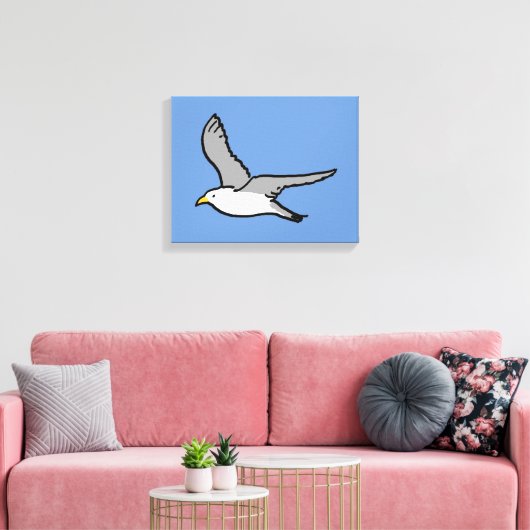 Vliegende zeemeeuw. Een vogel in vlucht Canvas Afdruk (Insitu (Woonkamer))