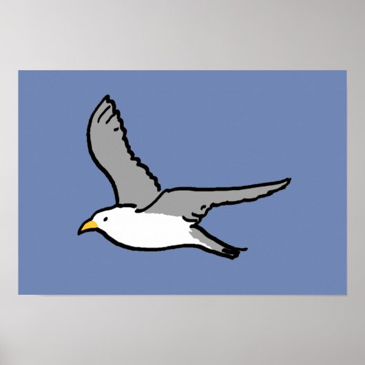 Vliegende zeemeeuw. Een vogel in vlucht Poster (Voorkant)