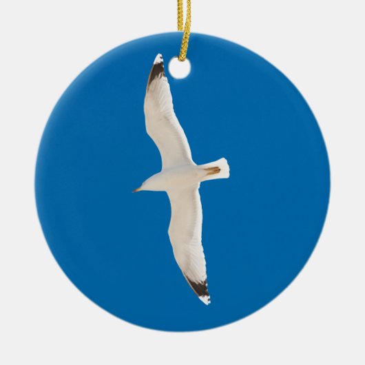 Vliegende zeemeeuw keramisch ornament (Voorkant)