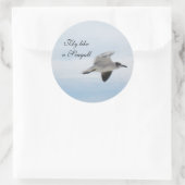 Vliegende zeemeeuw ronde sticker (Tas)