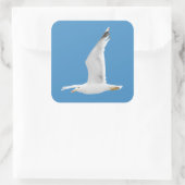 Vliegende zeemeeuw vierkante sticker (Tas)