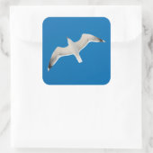 Vliegende zeemeeuw vierkante sticker (Tas)