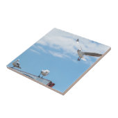 Vliegende zeemijlen Birds Blue Sky Tegeltje (Zijkant)