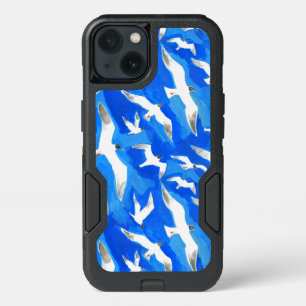 Vliegende zeemijlen op blauw aan de hemel