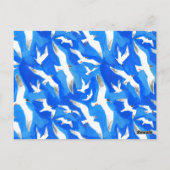 Vliegende zeemijlen op blauw aan de hemel briefkaart (Achterkant)