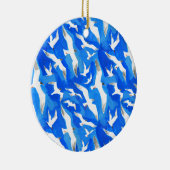 Vliegende zeemijlen op blauw aan de hemel keramisch ornament (Rechts)