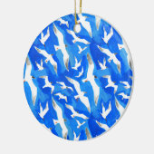 Vliegende zeemijlen op blauw aan de hemel keramisch ornament (Links)