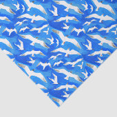 Vliegende zeemijlen op blauw aan de hemel tissuepapier (Detail)