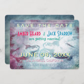 Vliegende Zeeschildpad | Trouw Save the Date Kaart (Voorkant / Achterkant)