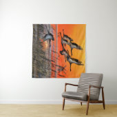 Vliegende Zonsondergang Vogeltapijten Wandkleed (In Situ (horizontaal))