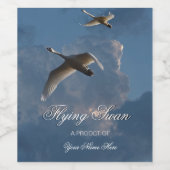 VLIEGENDE ZWAAN WIJN ETIKET (Enkel label)