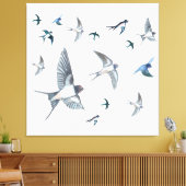 Vliegende zwanenkuikens Canvas Afdruk (Insitu (Woonkamer))