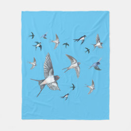 Vliegende zwanenkuikens fleece deken