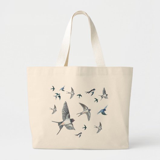 Vliegende zwanenkuikens grote tote bag (Voorkant)