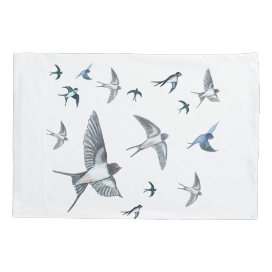 Vliegende zwanenkuikens kussensloop (Achterkant)