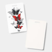Vliegende Zwarte en Rode Morpho Vlinders Badge (Voor- en achterkant)