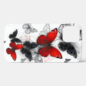 Vliegende zwarte en rode Morpho-vlinders Case-Mate iPhone Case (Achterkant (horizontaal))