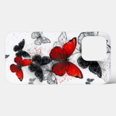 Vliegende zwarte en rode Morpho-vlinders Case-Mate iPhone Case (Achterkant (horizontaal))