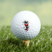 Vliegende zwarte en rode Morpho-vlinders Golfballen (Insitu Shirt)