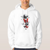 Vliegende zwarte en rode Morpho-vlinders Hoodie (Voorkant)