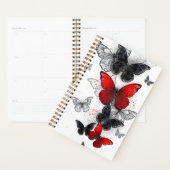 Vliegende Zwarte en Rode Morpho Vlinders Planner (Display)