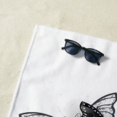 Vliegende Zwarte en Rode Morpho Vlinders Strandlaken (In situ)