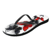 Vliegende zwarte en rode Morpho-vlinders Teenslippers (Schuin)