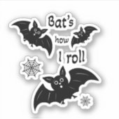 Vliegende zwarte vleermuizen sticker (Voorkant)