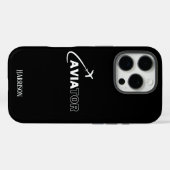 Vliegenier & Vliegtuig,Minimalistisch,Initiaal Mon Case-Mate iPhone Case (Achterkant (horizontaal))