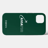 Vliegenier & Vliegtuig,Minimalistisch,Initiaal Mon Case-Mate iPhone Case (Achterkant (horizontaal))