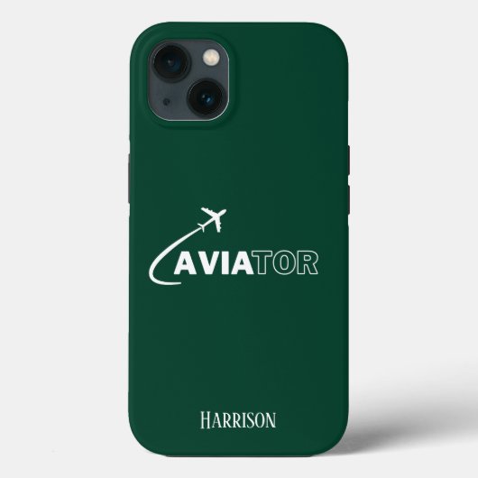Vliegenier & Vliegtuig,Minimalistisch,Initiaal Mon Case-Mate iPhone Case (Achterkant)
