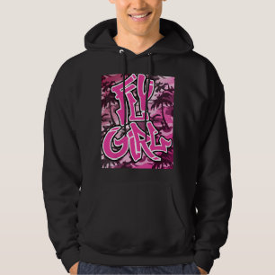 Vliegenmeisje van 80-90-jarige school Camo B-Girl Hoodie