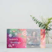 VLIEGENTUIG pink ,roze,groen,wit Feestdagenkaart (Staand voorkant)