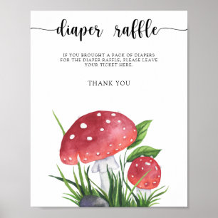 Vliegenzwam baby shower - luier raffle poster