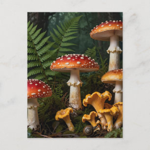 Vliegenzwam Paddenstoelen Bos Botanisch Briefkaart