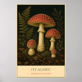 Vliegenzwam – Vintage Botanische Illustratie Poster