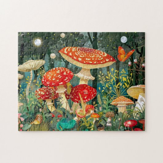 Vliegenzwammen Onder Volle Maanslicht Legpuzzel (Horizontaal)