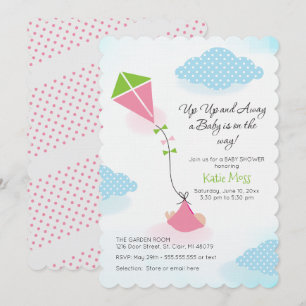 Vlieger Baby Shower Uitnodiging