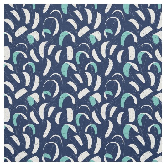 Vlieger Boarding Blauw Wit Patroon Stof (Swatch)