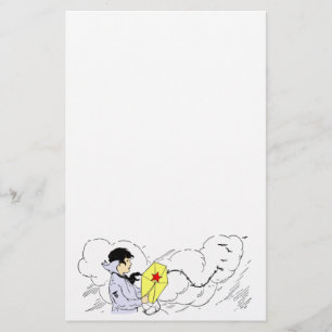 Vlieger die op een Winderige Kantoorbehoeften van Briefpapier