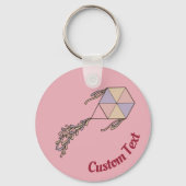 Vlieger Icoon Roze Sleutelhanger (Voorkant)