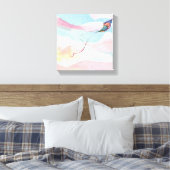 vlieger | Luchtige Waterverf Sky Canvas Afdruk (Insitu (Slaapkamer))