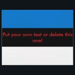 Vlieger met de vlag van Estland Flyer<br><div class="desc">Voeg een opvallend visueel element toe aan uw promoties of aankondigingen met deze patriottische flyer met de vlag van Estland! Ontworpen om de aandacht te trekken en nationale trots over te brengen, toont deze flyer prominent het blauw, zwart en wit van de Estse vlag in een stijlvolle en impactvolle lay-out....</div>