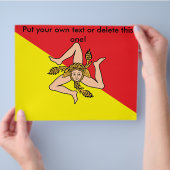 Vlieger met de vlag van Sicilië, Italië Flyer (Hand)