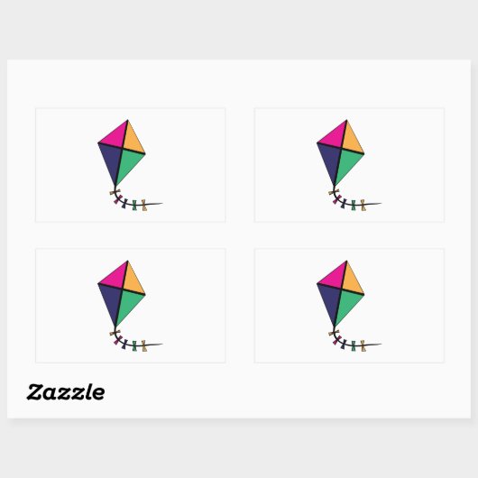 vlieger rechthoekige sticker (Vel)