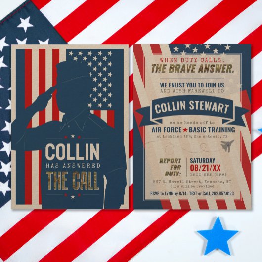 Vlieger Rustic Militaire Afscheidsfeest Afscheidsp Kaart