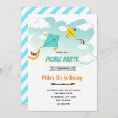 Vlieger verjaardagsfeest uitnodiging (Voorkant / Achterkant)