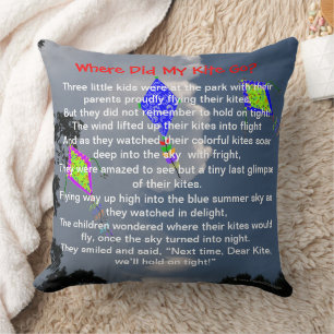 Vlieger Vliegende Wolken Gedicht PERSONALISEER NAA Kussen