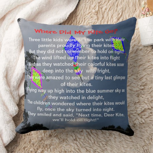 Vlieger Vliegende Wolken Gedicht PERSONALISEER NAA Kussen (Deken)